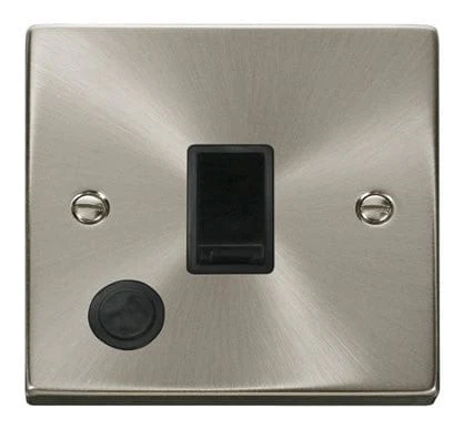 Satin Chrome 1 Gang 20A DP Switch With Flex - Black Trim