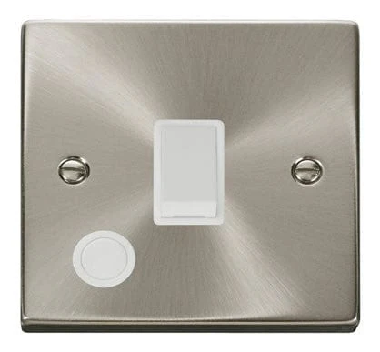Satin Chrome 1 Gang 20A DP Switch With Flex - White Trim