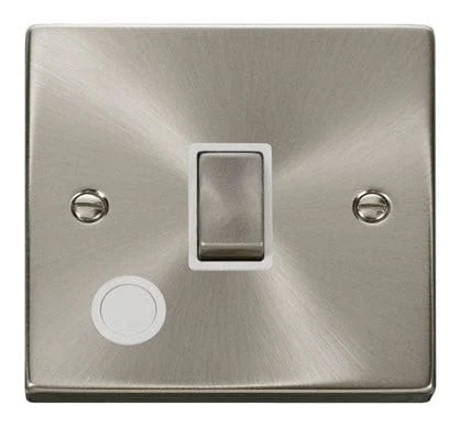 Satin Chrome 1 Gang 20A Ingot DP Switch With Flex - White Trim