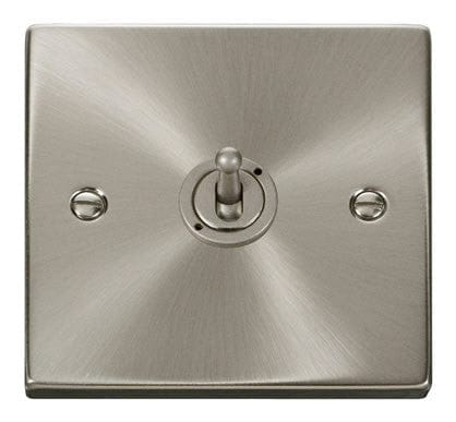 Satin Chrome 1 Gang Intermediate 10AX Toggle Light Switch