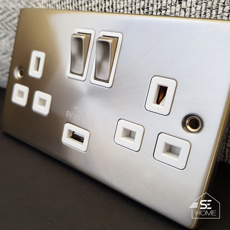 Satin Chrome 10A 1 Gang Intermediate Light Switch - White Trim - Image 4