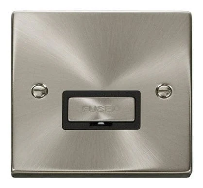 Satin Chrome 13A Fused Ingot Connection Unit - Black Trim