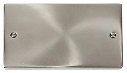 Satin Chrome 2 Gang Blank Plate