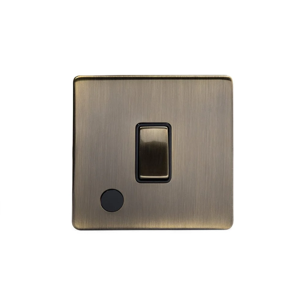 Screwless Antique Brass 1 Gang Flex Outlet 20 Amp Switch
