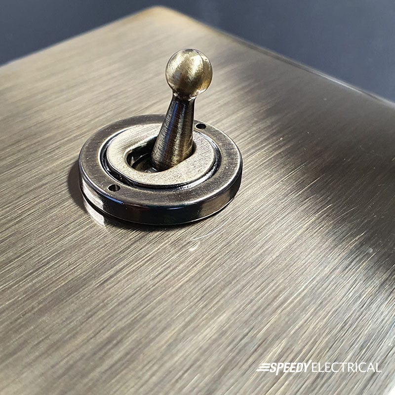 Screwless Antique Brass 10A 6 Gang 2 Way Light Switch - Image 4