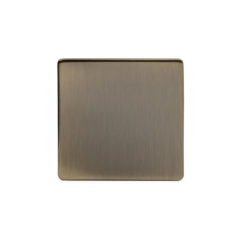 Screwless Antique Brass metal Single Blanking Plate