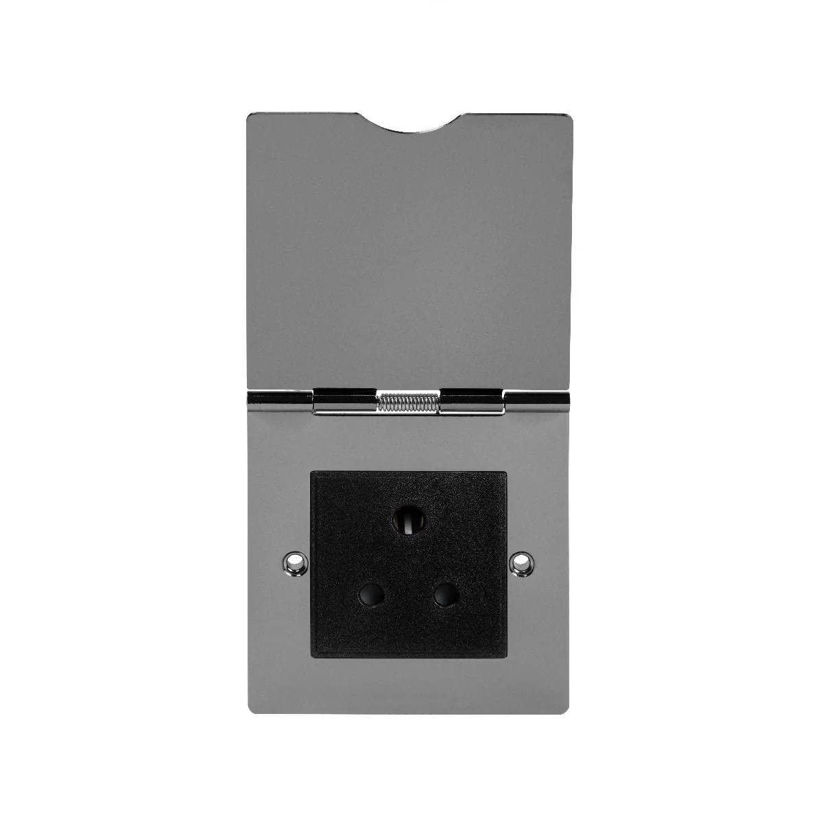Screwless Black Nickel 5 Amp Euromod Floor Socket 1 Gang - Black
