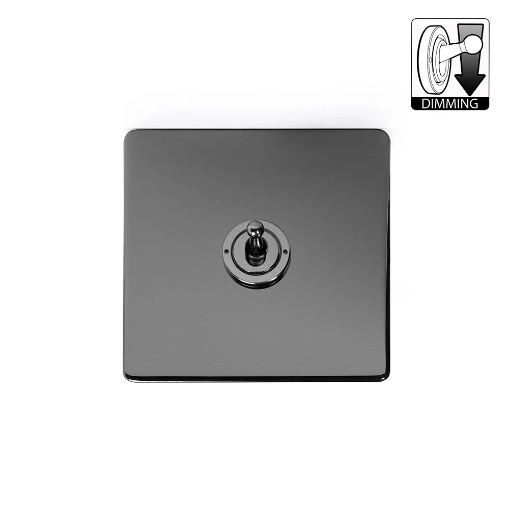 Screwless Black Nickel 1 Gang Dimming Toggle Light Switch