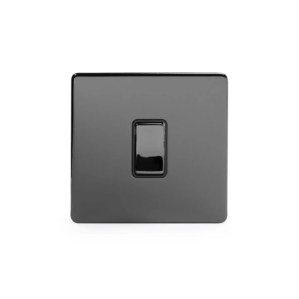 Screwless Black Nickel 1 Gang Intermediate Light Switch