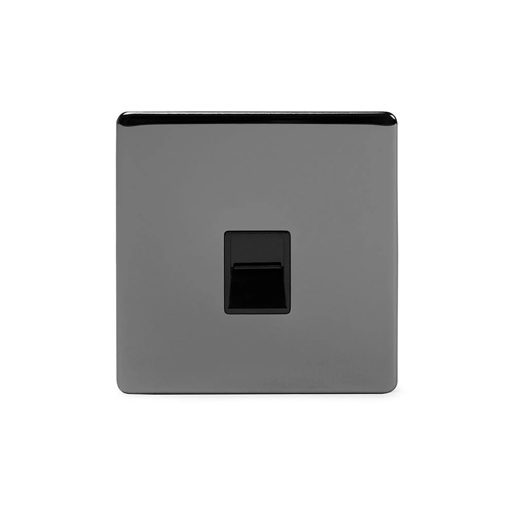 Screwless Black Nickel 1 Gang Telephone Master Socket BT