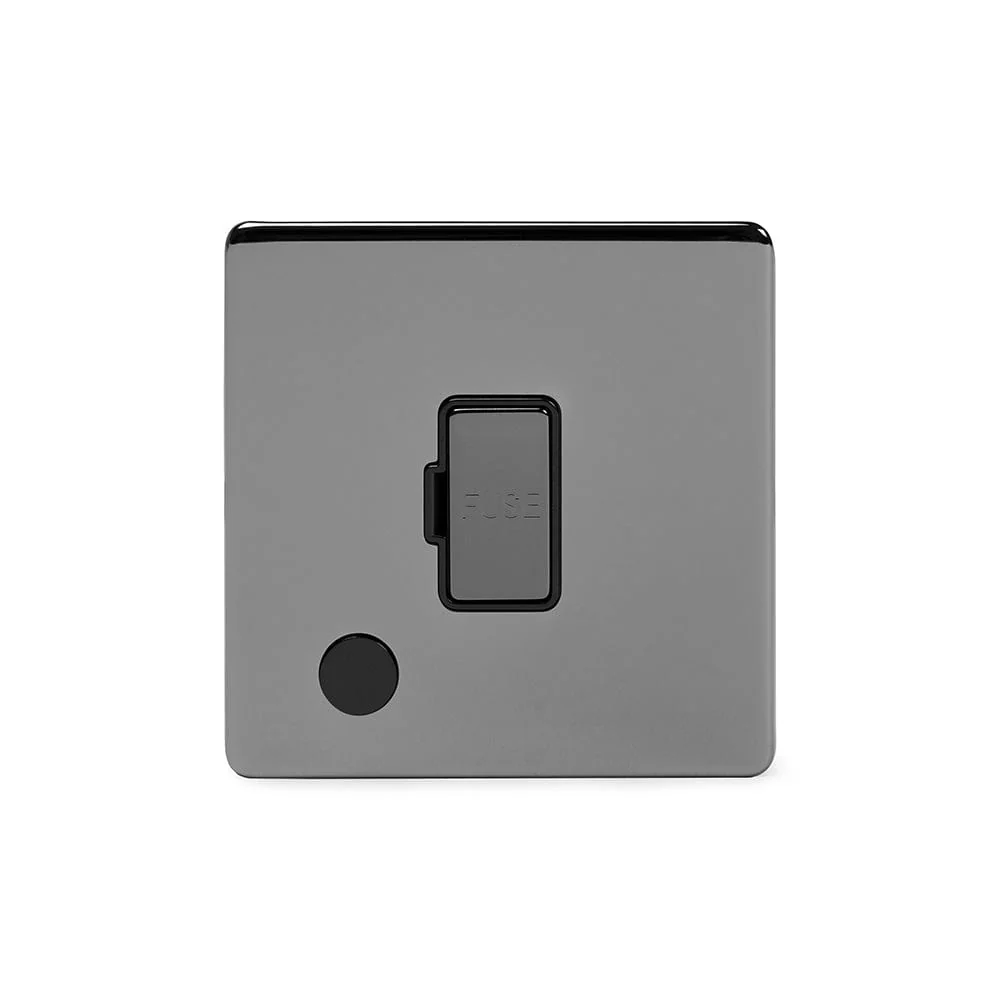 Screwless Black Nickel 13A Unswitched Connection Unit Flex Outlet