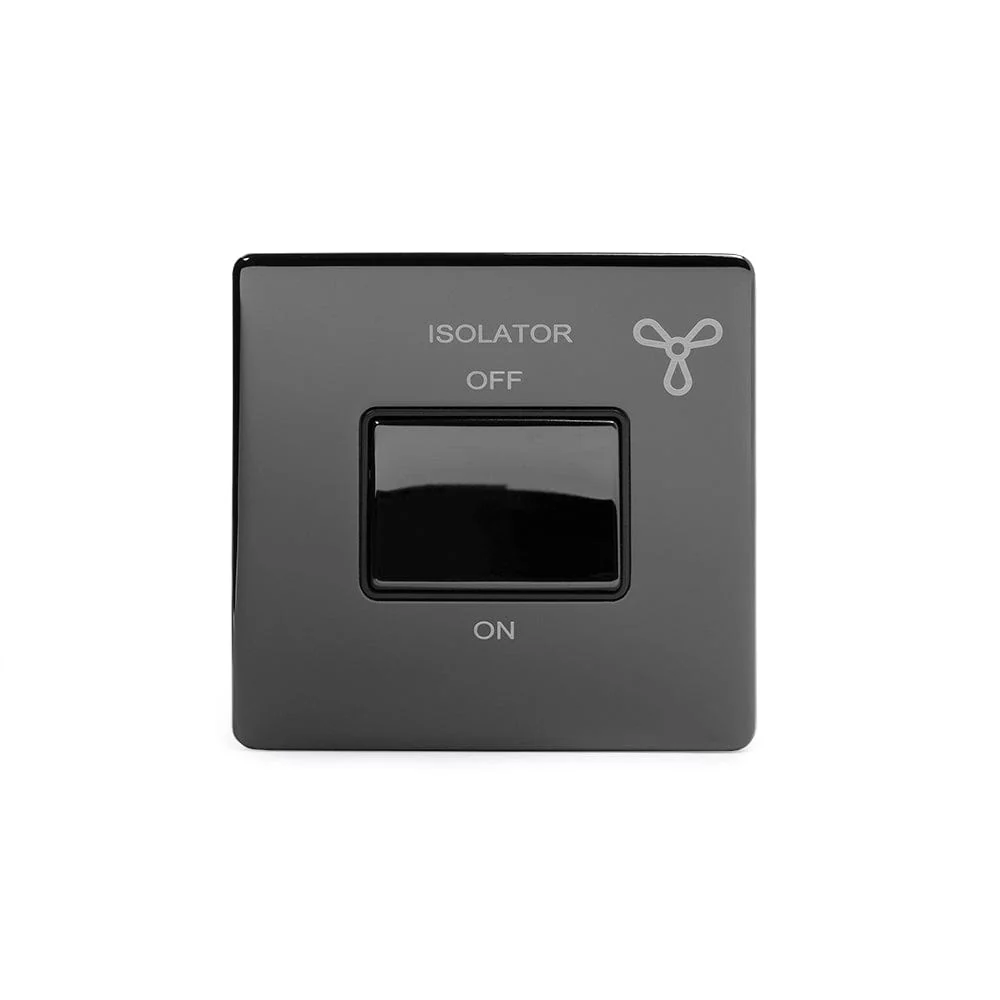 Screwless Black Nickel 3-Pole Fan Isolator Switch