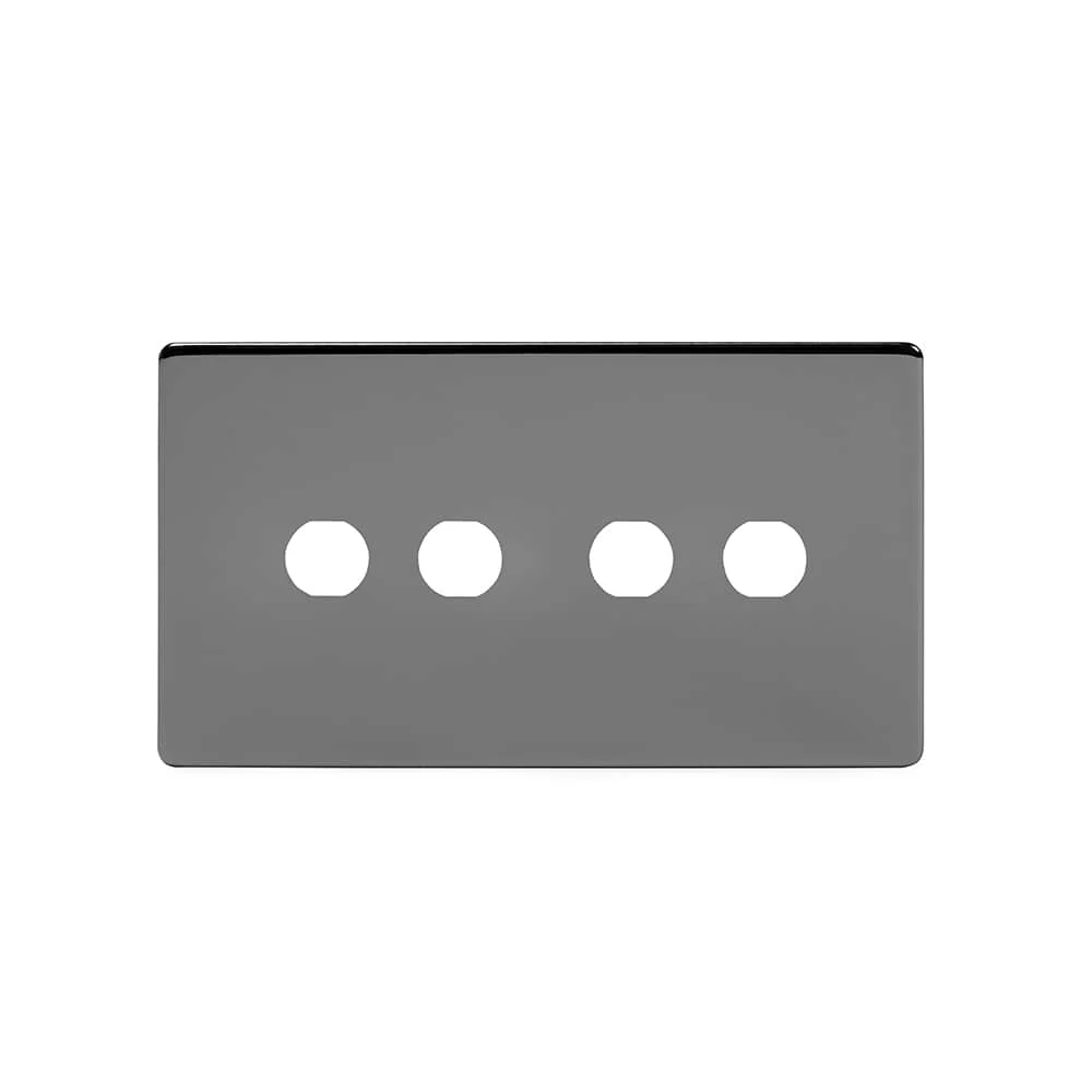 Screwless Black Nickel 4 Gang LT3 Toggle Plate only