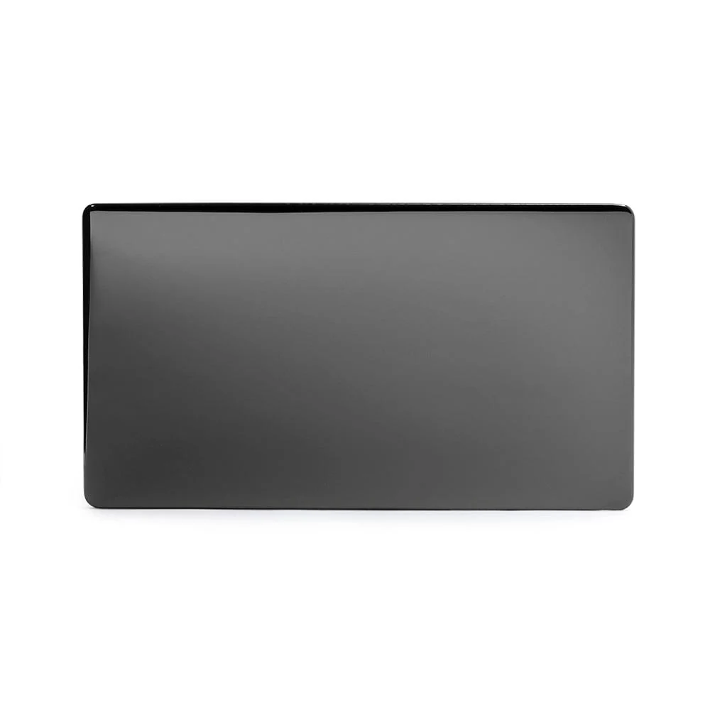 Screwless Black Nickel metal Double Blanking Plate