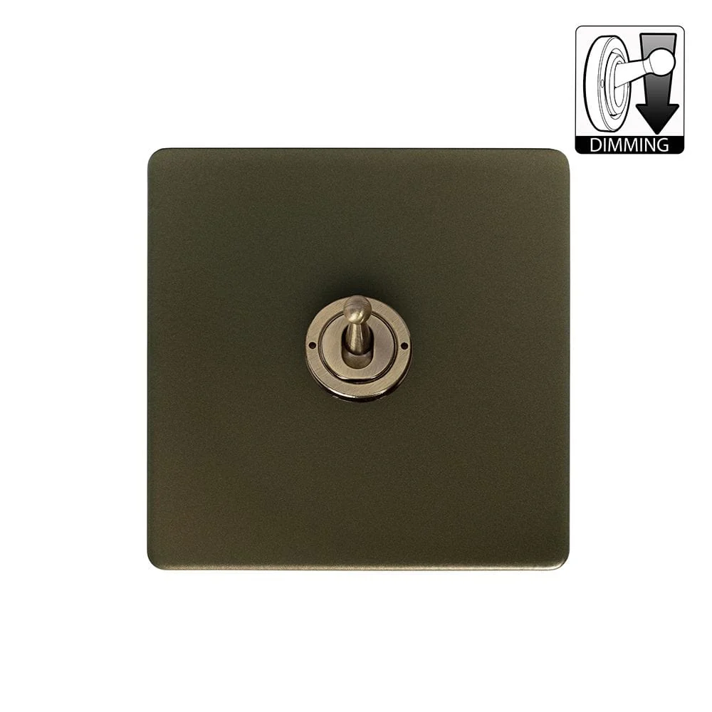 Screwless Bronze 1 Gang Dimming Toggle Light Switch