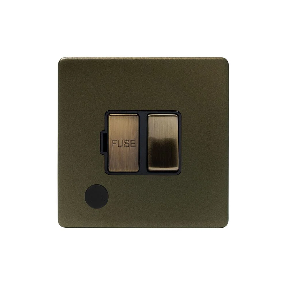 Screwless Bronze 13A Switched Fuse Flex Outlet