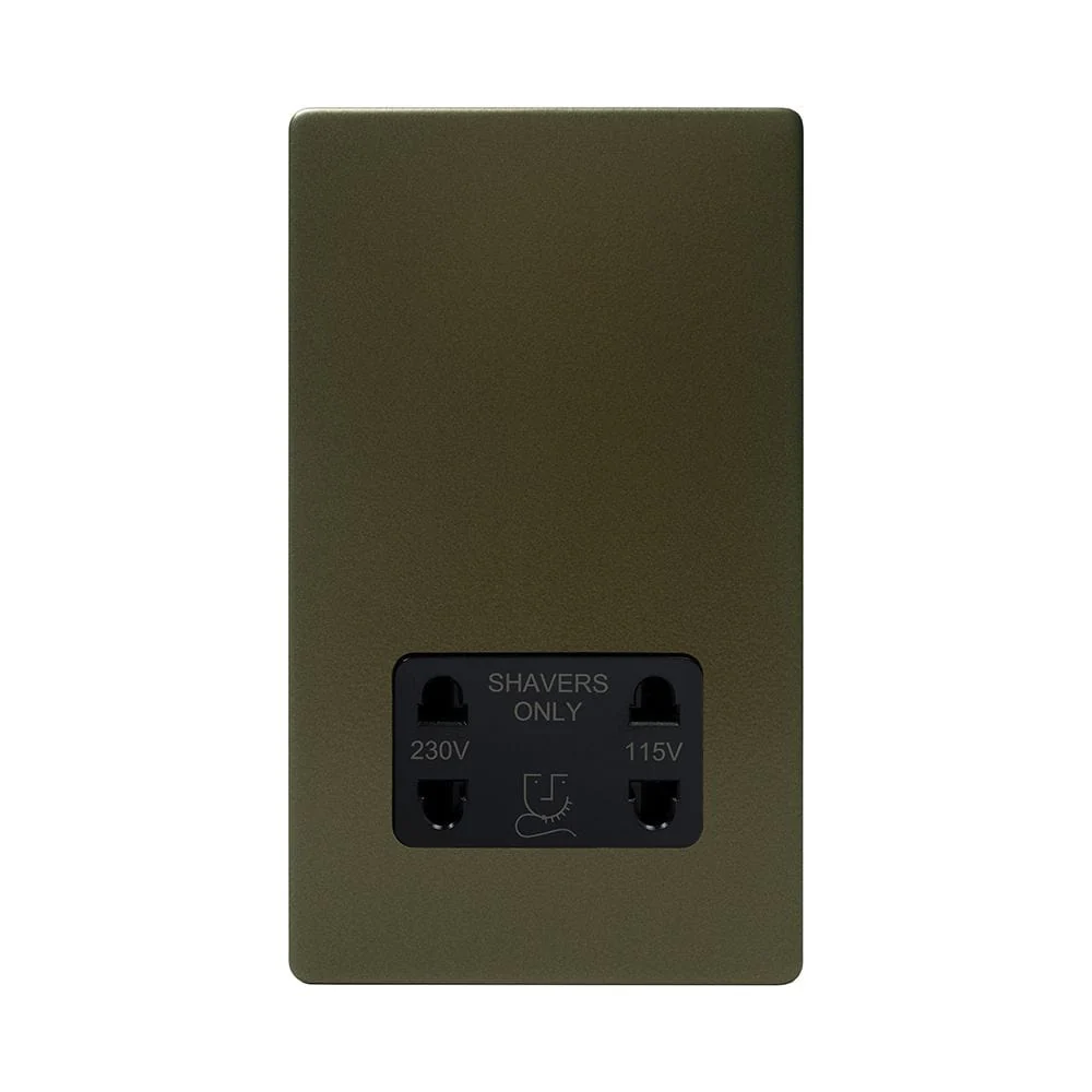 Screwless Bronze Shaver Socket 230/115V