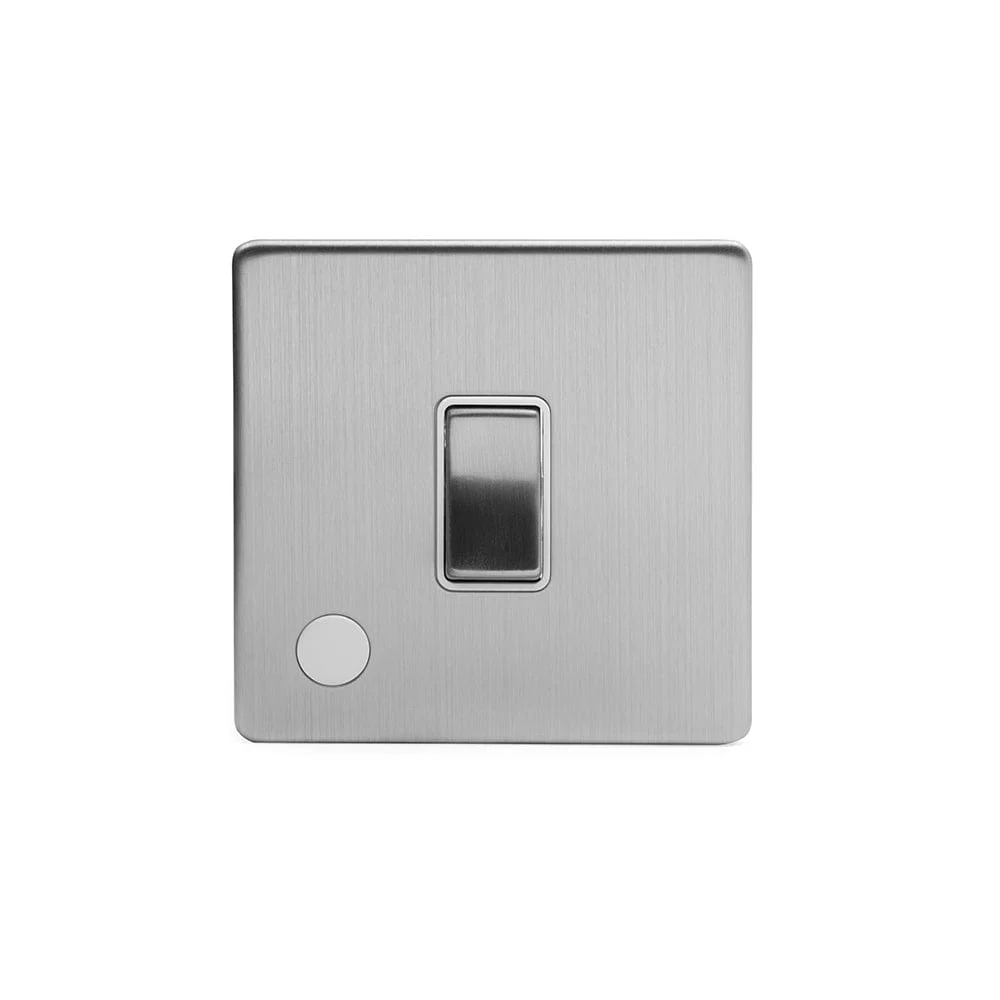 Screwless Brushed Chrome 1 Gang 20 Amp Switch Flex Outlet
