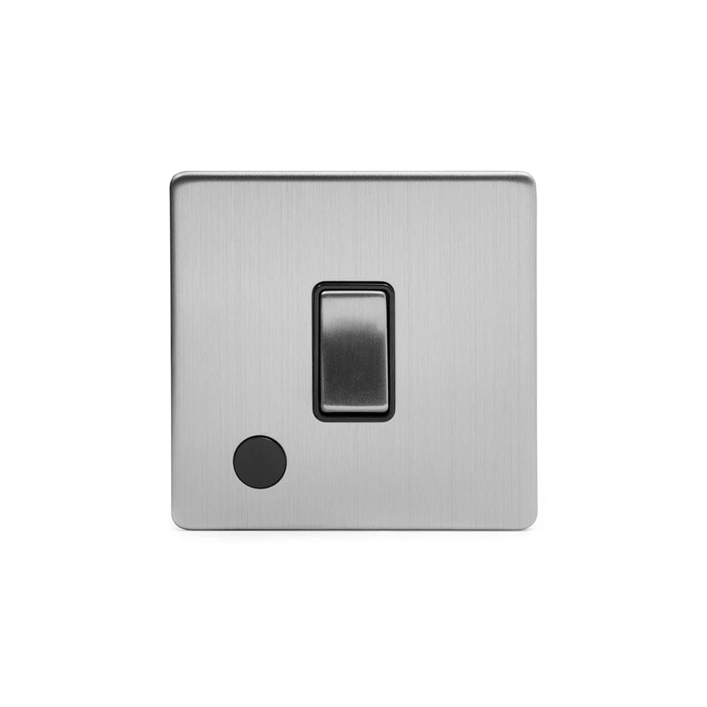 Screwless Brushed Chrome 1 Gang Flex Outlet 20 Amp Switch