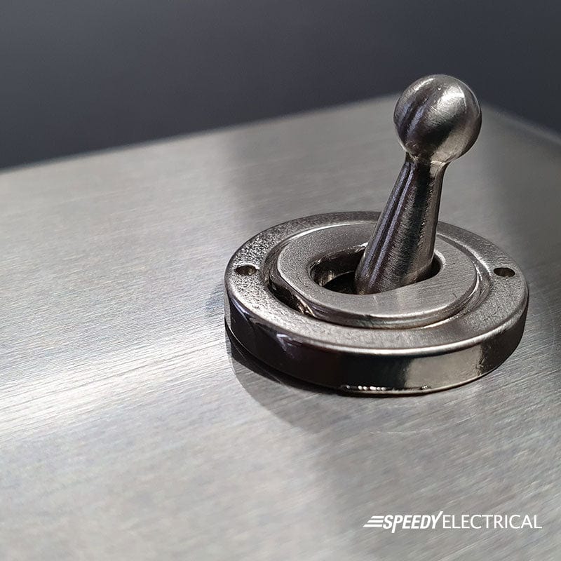 Screwless Brushed Chrome 2 Gang Dimming Toggle Light Switch - Image 2