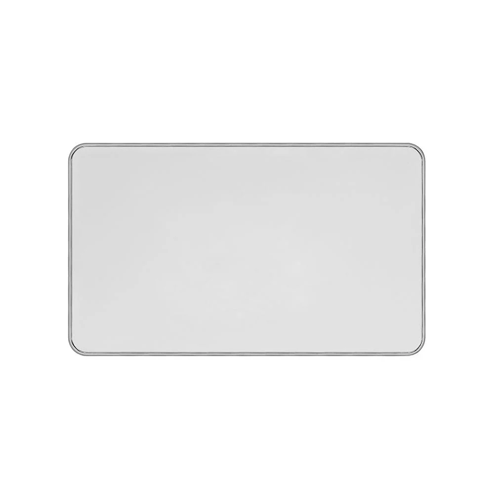 Screwless Fusion White Metal Plate with Chrome Edge Double Blank Plate