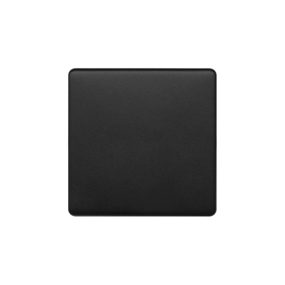 Screwless Matt Black 1 Gang Blanking Plate