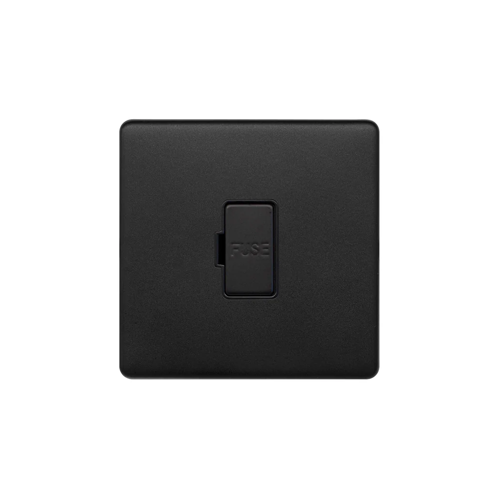Screwless Matt Black 13A Unswitched Fused Connection Unit (FCU)