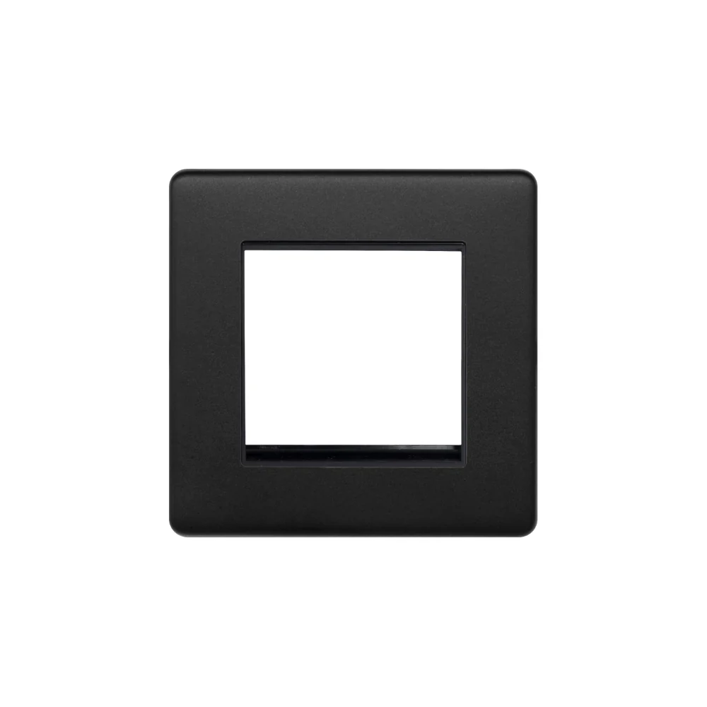 Screwless Matt Black 2 x25mm EM-Euro Module Faceplate