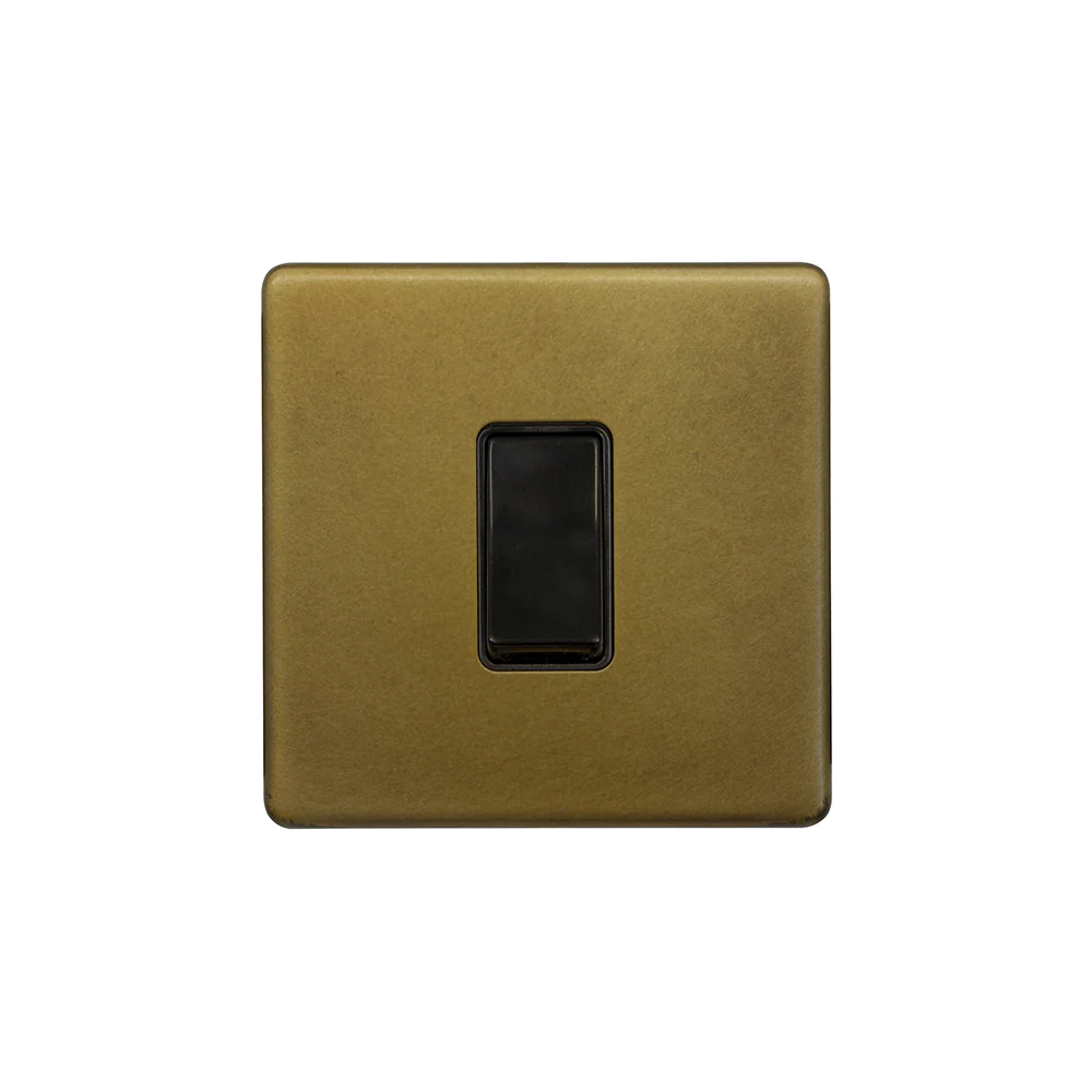 Screwless Old Brass 45A 1 Gang Double Pole Switch, Single Plate