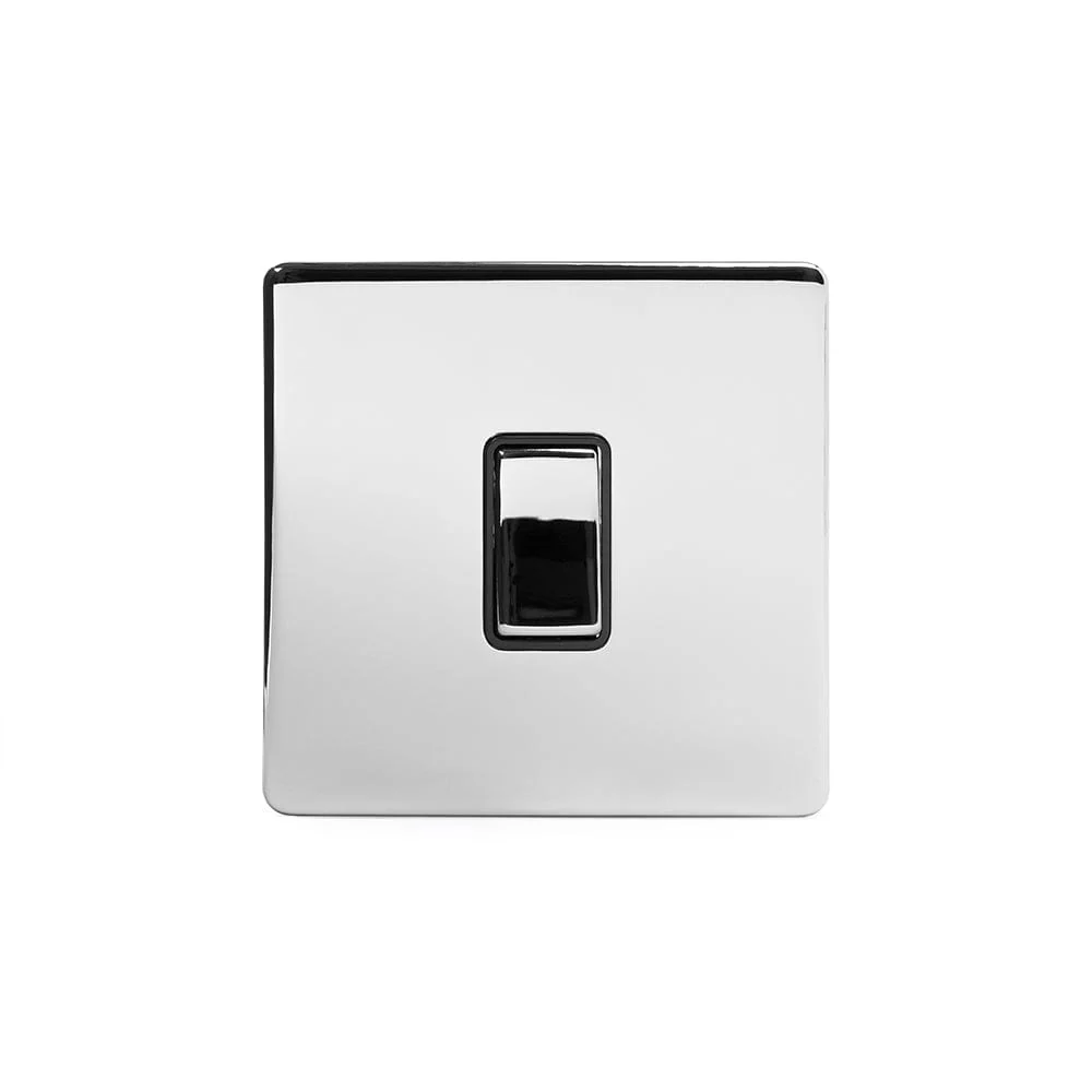 Screwless Polished Chrome 1 Gang 20 Amp Switch Light Switch