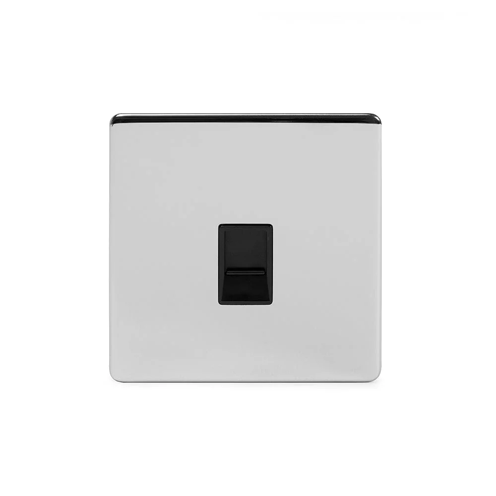 Screwless Polished Chrome 1 Gang Data Socket RJ45 Cat5