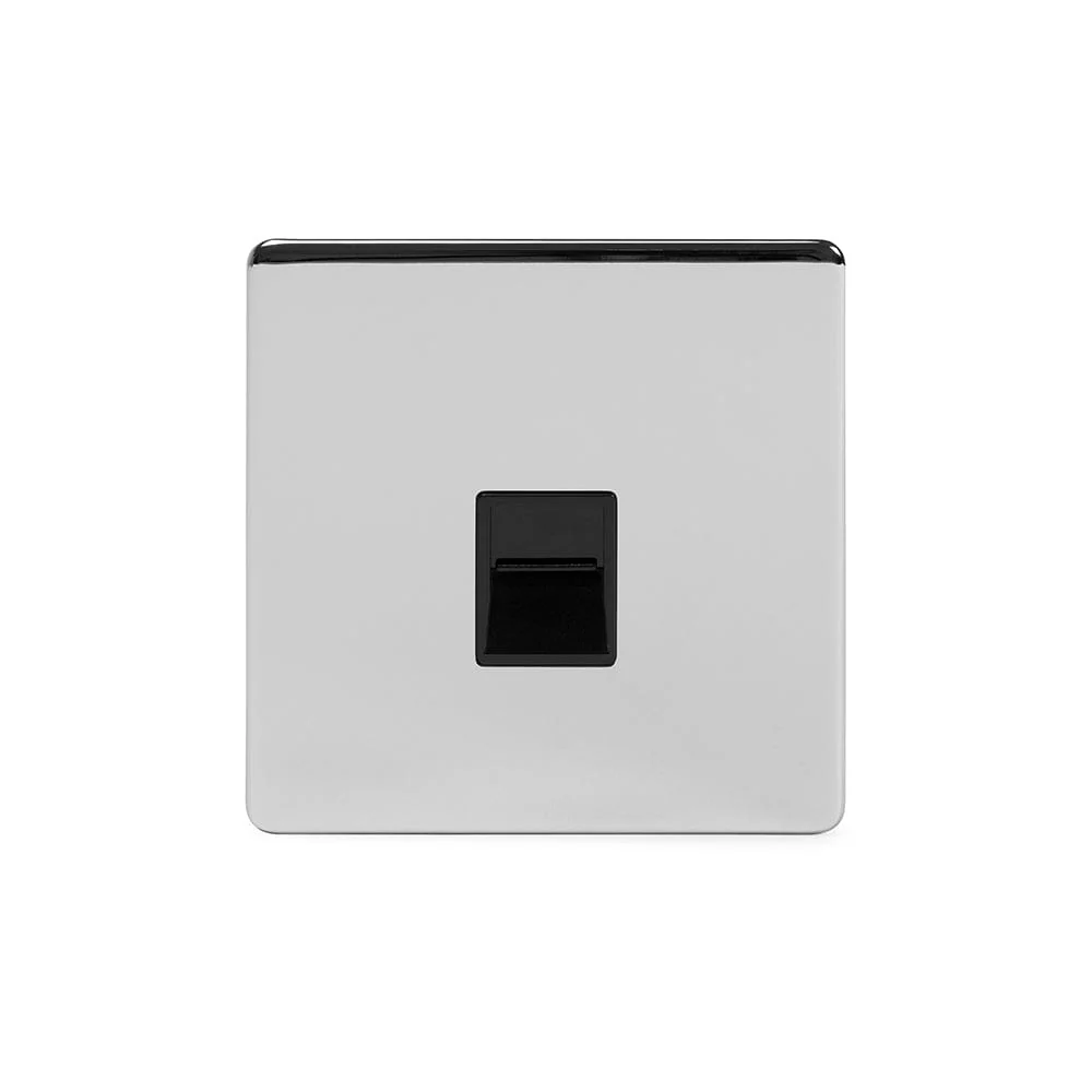 Screwless Polished Chrome 1 Gang Telephone Master Socket