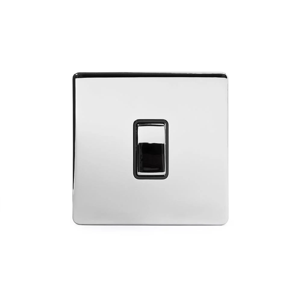 Screwless Polished Chrome 10A 1 Gang Intermediate Light Switch