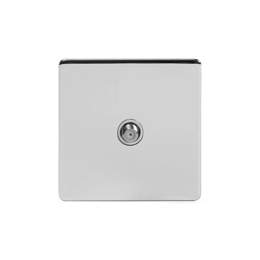 Screwless Polished Chrome 1 Gang Satellite Socket