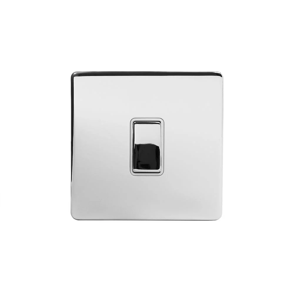 Screwless Polished Chrome 10A 1 Gang Intermediate Light Switch