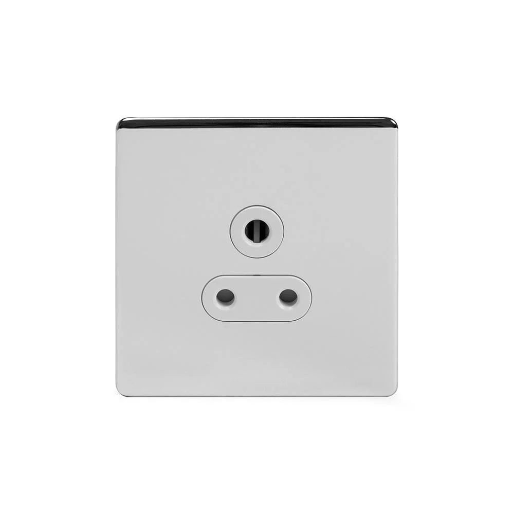 Screwless Polished Chrome 5 Amp Unswitched Plug Socket