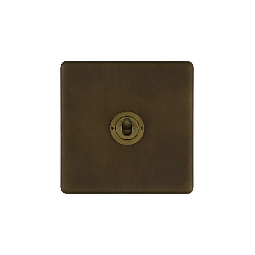 Screwless Vintage Brass 1 Gang 2 Way Toggle Light Switch