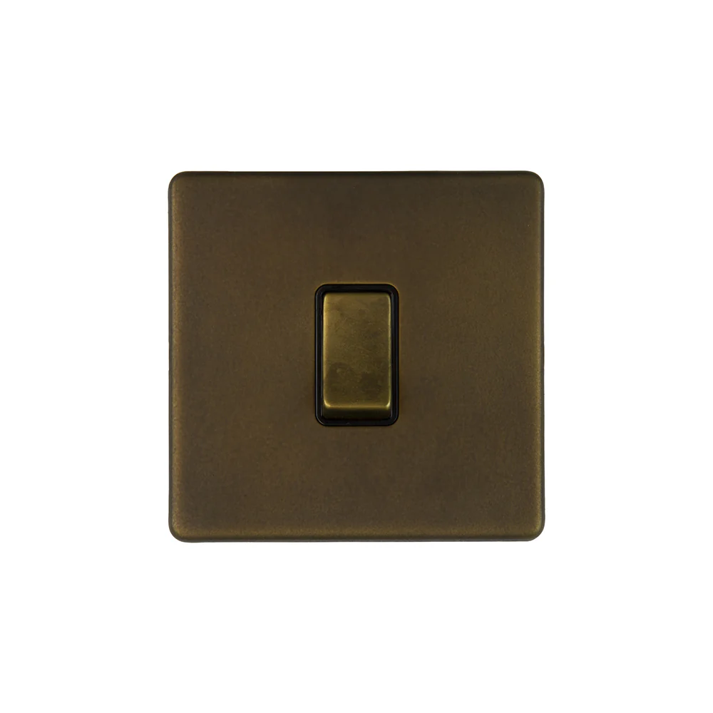 Screwless Vintage Brass 1 Gang 20 Amp Switch
