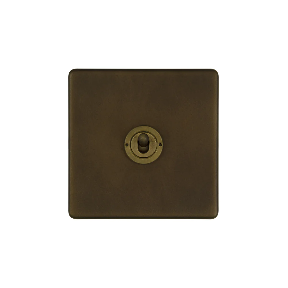 Screwless Vintage Brass 1 Gang Retractive Toggle Light Switch