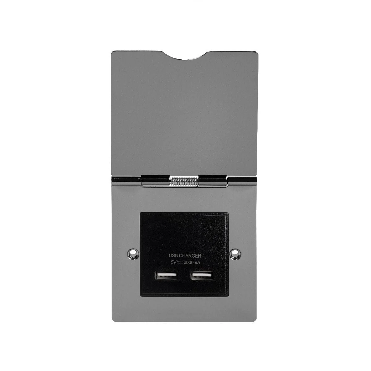 Screwless Black Nickel USB Charger Floor Socket 1 Gang