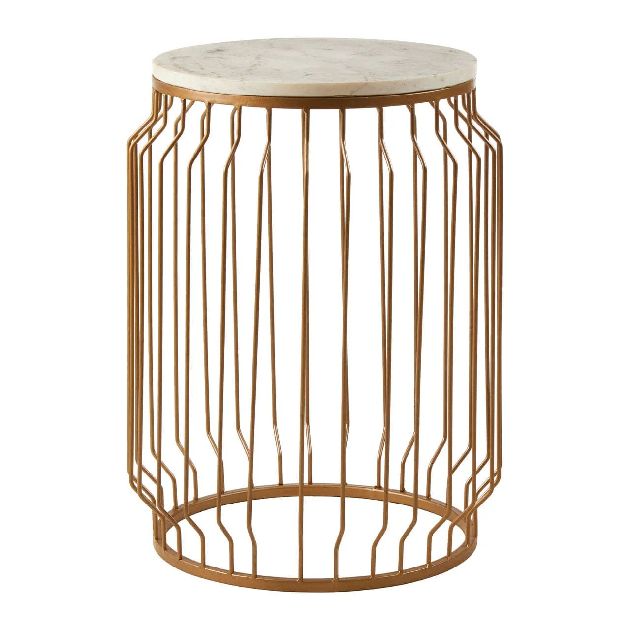 Shalimar Round Side Table With Wireframe Base