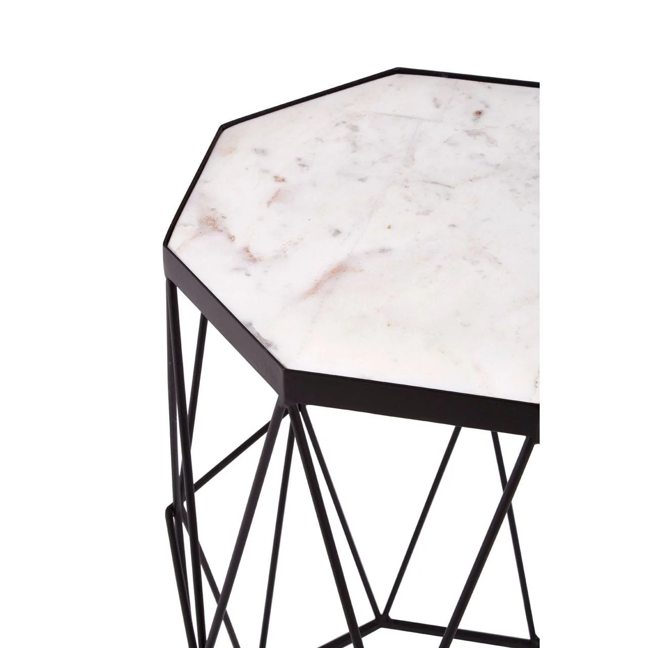 Shalimar Octagonal Black Finish Side Table - Image 2