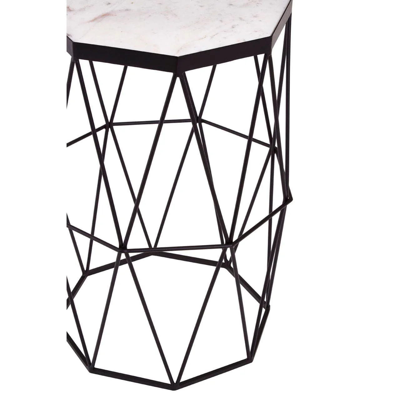 Shalimar Octagonal Black Finish Side Table - Image 3