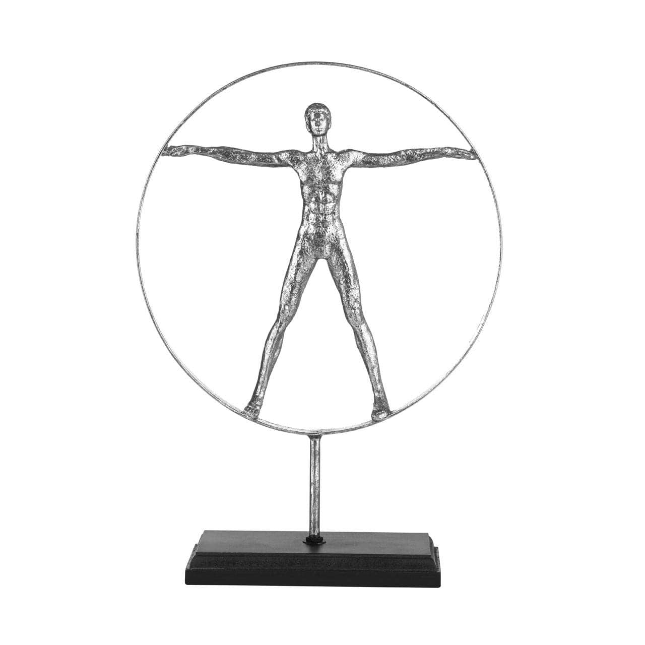 Silver Man Sculpture On Stand