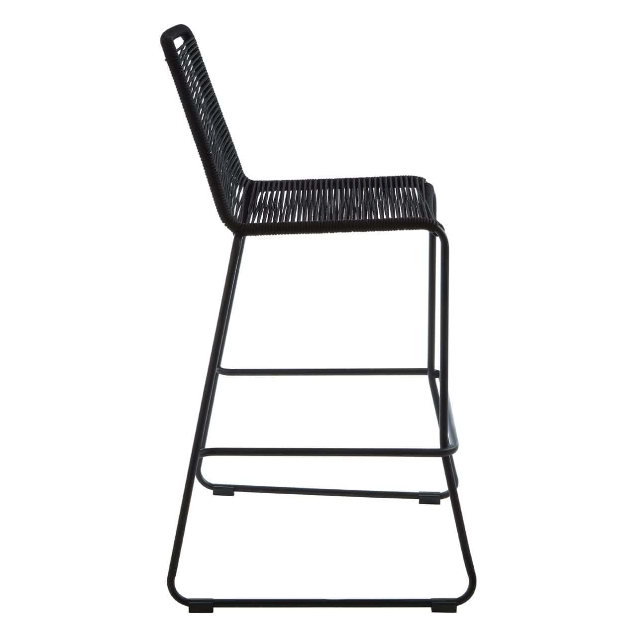 Sisal Bar Chair With Steel Frame In Black Rope Style - Image 3