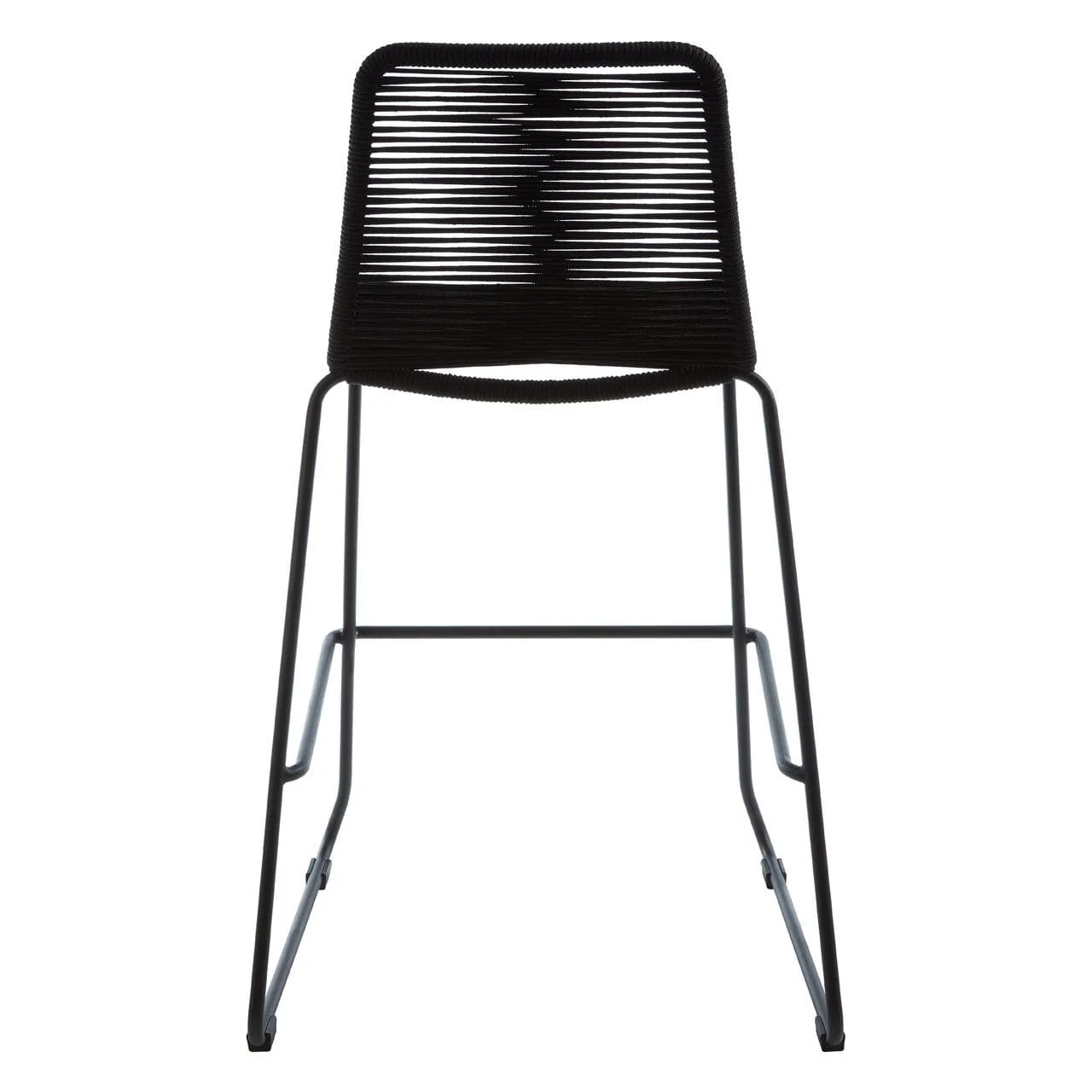 Sisal Bar Chair With Steel Frame In Black Rope Style - Image 4