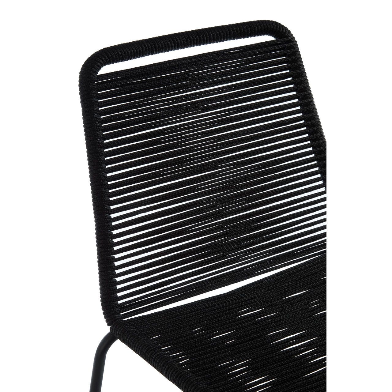 Sisal Bar Chair With Steel Frame In Black Rope Style - Image 5