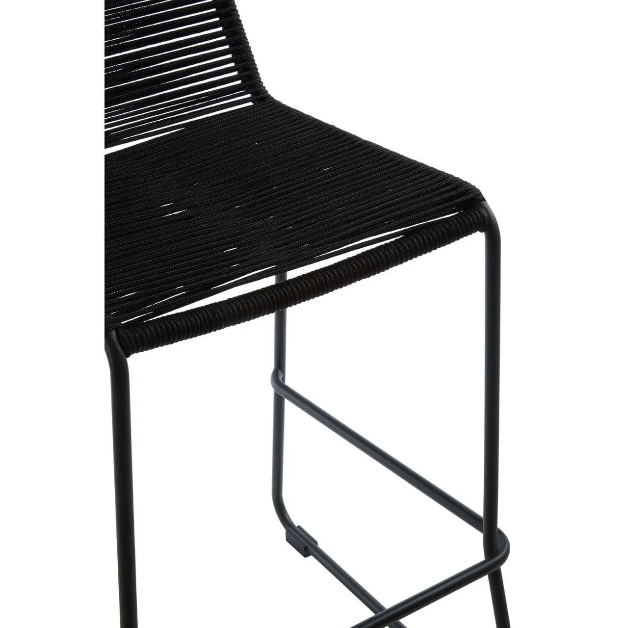 Sisal Bar Chair With Steel Frame In Black Rope Style - Image 6