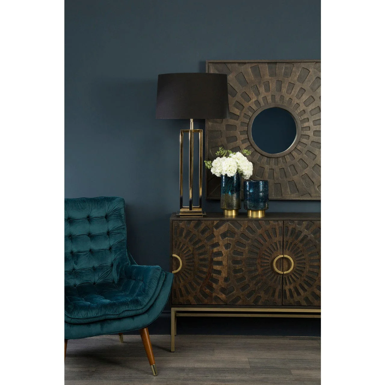Skye Gold Finish Rectangular Table Lamp - Image 2