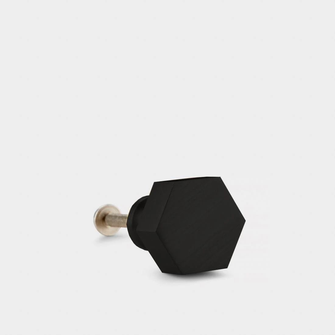 Small Hexagon Brass Cupboard Door Knob Handle - Black